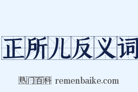 正所儿反义词是什么意思的图片